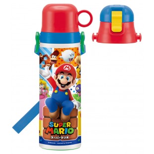 Skater Ultra-lightweight Vacuum Insulated 2 Way Bottle 580ml - Super Mario